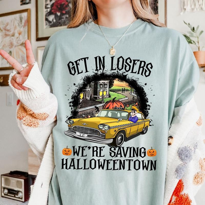 Get In L0sers We're Saving HalloweenT0.w Shirt, Funny Shirt Hoodie, Sweatshirt | RetroVerseTees.com