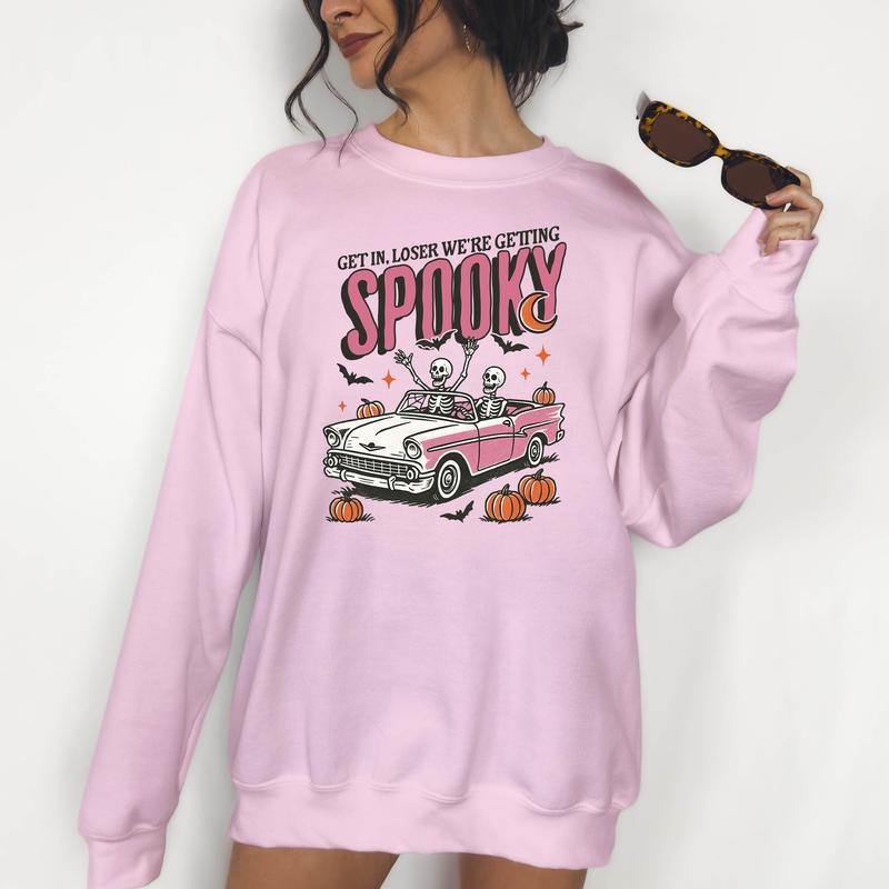 Get in Loser, We're Getting Spooky - Unisex Crewneck Sweatshirt,  Hallowen Theme, Funny Apparel, Gift Idea, Relaxed Fit,...