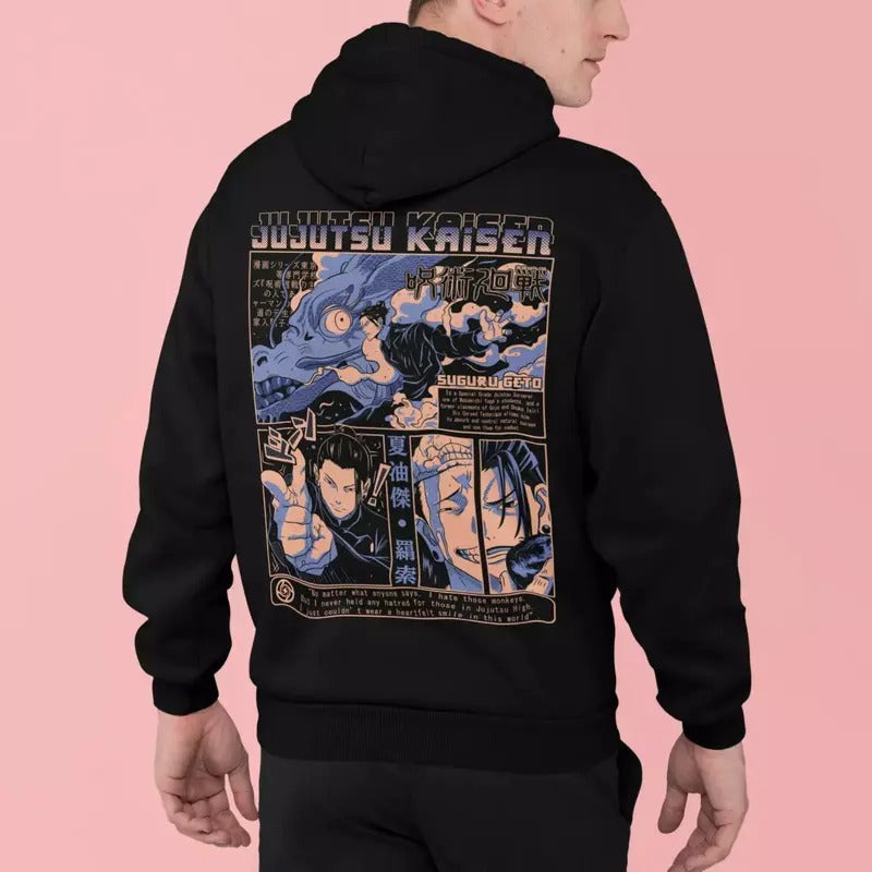 Geto Hoodie Jujutsu Kaisen Suguru Gojo Satoru JJK Horror Anime Hoodie Back And Front T-Shirts, Sweatshirt