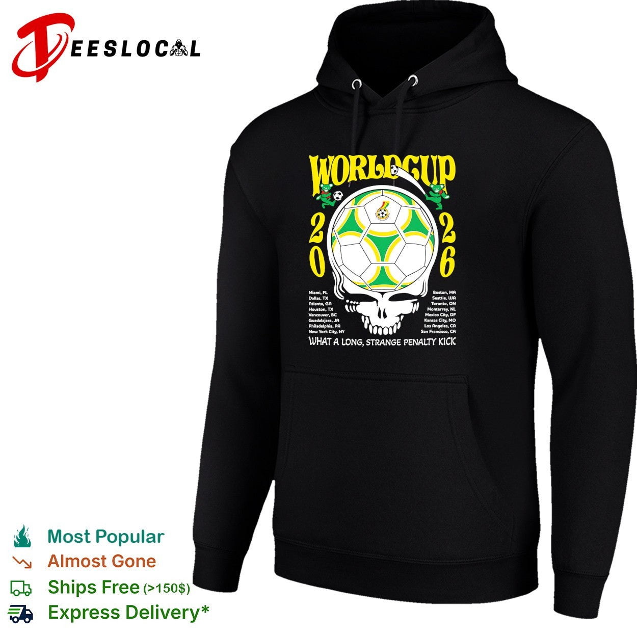 Ghana World Cup 2026 Grateful Dead steal your face what a long strange penalty kick shirt