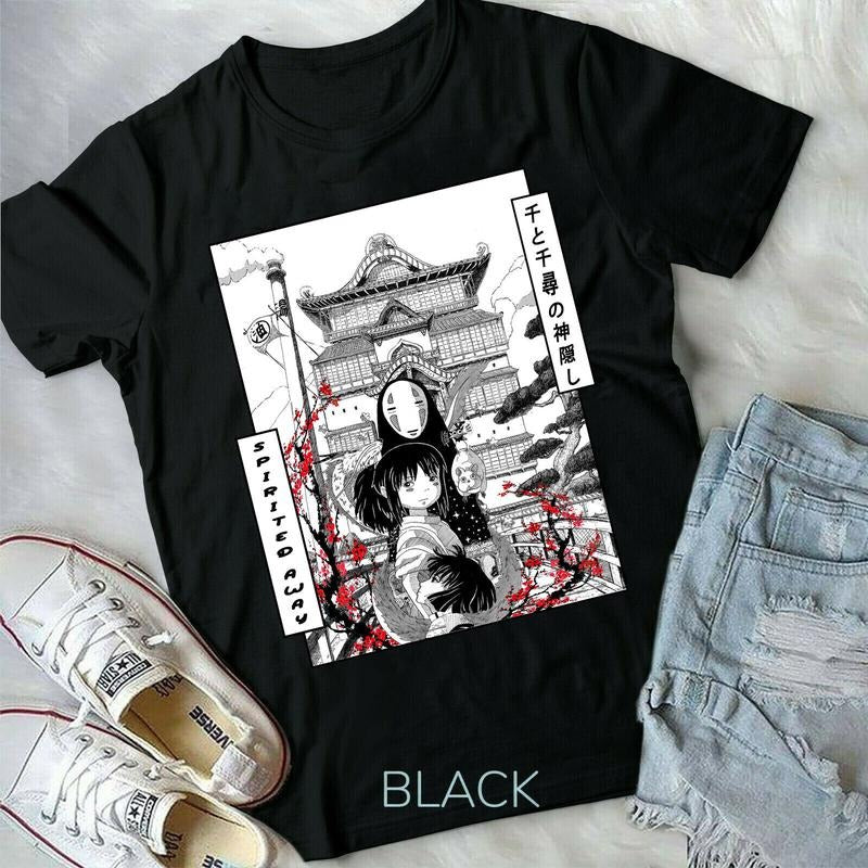 Ghibli Inspired Spirited Away,No Face Black and white new Unisex T-Shirt S-4XL Hoodie, Sweatshirt | RetroVerseTees.com