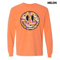 Ghost & Pumpkin Happy Face Long Sleeve Comfort Colors T-Shirt 'NLB' Hoodie, Sweatshirt | RetroVerseTees.com