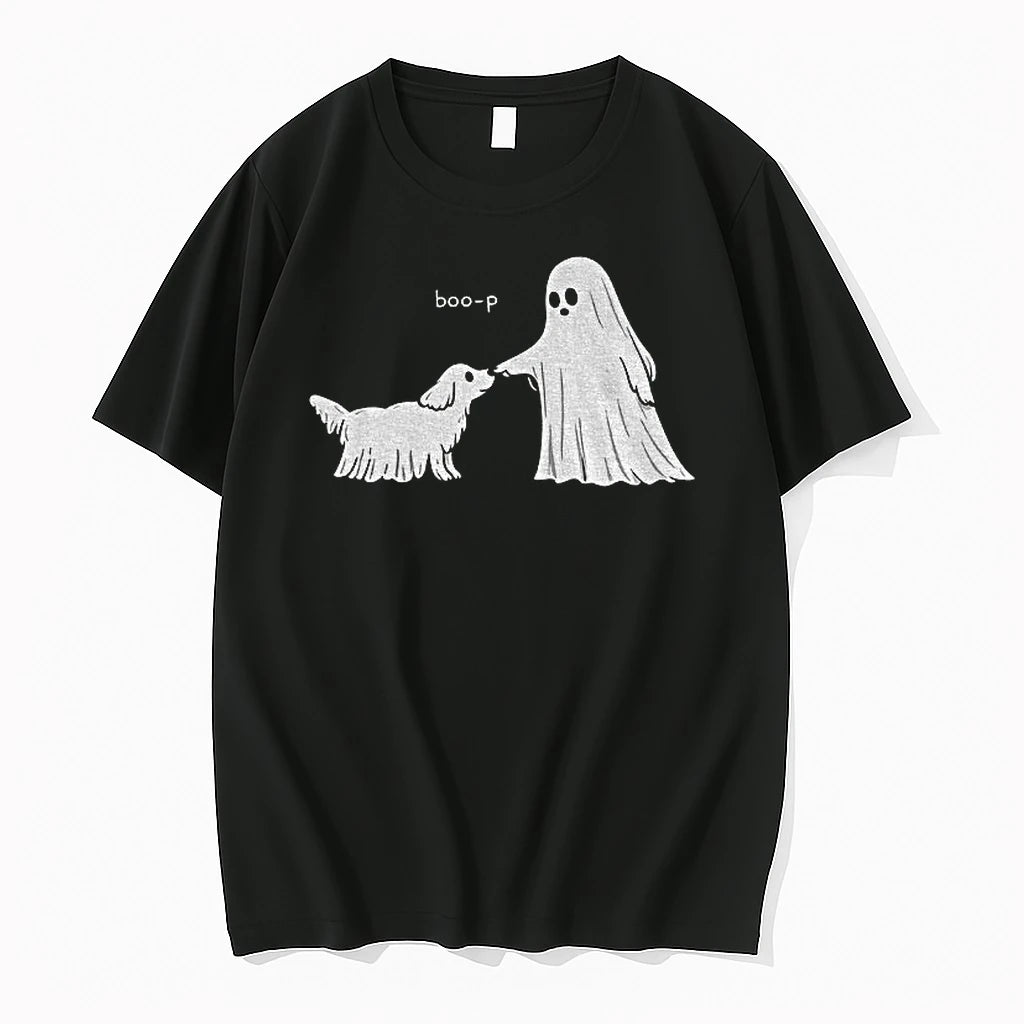 Ghost And Dog Pet Cute Animal Cartoon Boo P Tshirts Sweater