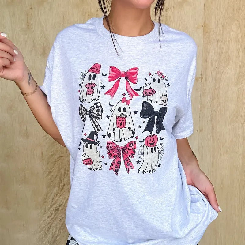 Ghost Bows Graphic Top T-Shirts, Hoodie, Sweatshirt | RetroVerseTees.com