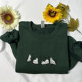 Ghost Cat Embroidered Sweatshirt | Spooky Halloween Crewneck | Vintage Y2K Inspired Sweater | Cute & Creepy Casual Top |...