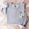 Ghost Drinking Coffee Sweatshirt, Cute Boo Pocket Size Shirt, Ice Coffee Lover Gift T-shirt, Spooky Season Sweater,...