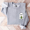 Ghost Pickle Pocket Size Sweatshirt, Cute Boo Hoodie, Trendy Pickle Jar Halloween Sweater, Unisex Pickle Lover Gift...