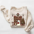 Ghost Reading Books Christmas Sweatshirt, Cute Ghost Xmas Sweatshirt, Librarian Christmas Sweatshirt, Christmas Bookish...