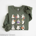 Ghost Reading Books Sweater, Bookish Halloween Sweatshirt, Halloween Teacher Gift, Librarian Halloween Hoodie, Ghost...