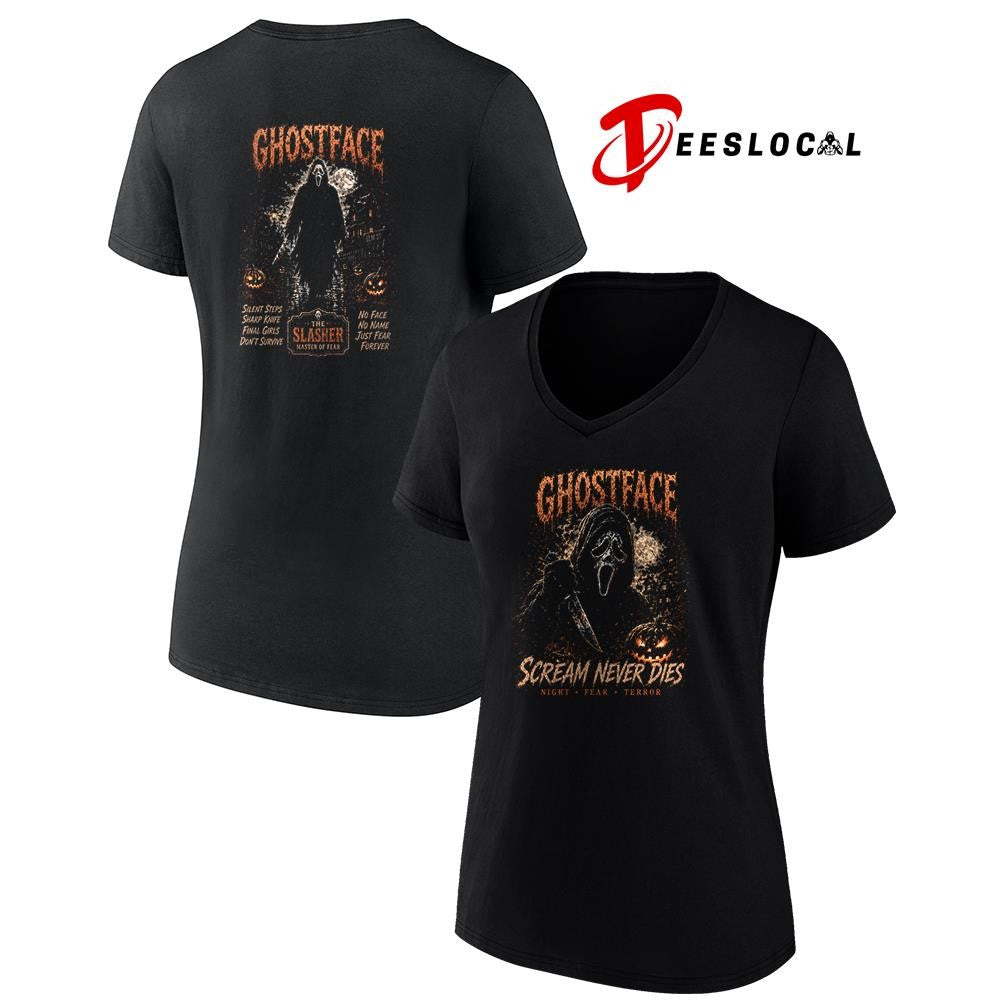 Ghostface scream never dies nioght fear terror graphic shirt