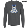 Ghostly Blue Florals Long Sleeve Comfort Colors T-Shirt 'NLB' Hoodie, Sweatshirt | RetroVerseTees.com