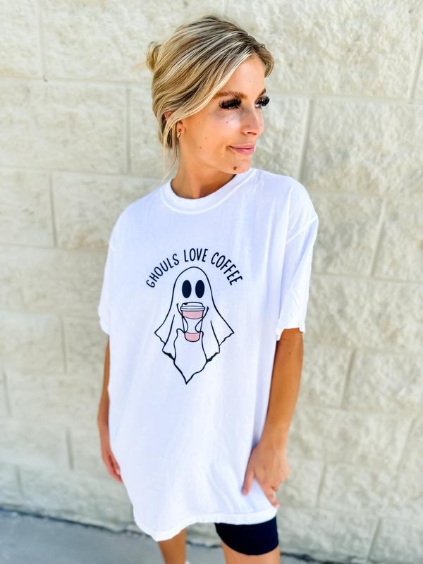 Ghouls Love Coffee Graphic Tee Hoodie, Sweatshirt | RetroVerseTees.com