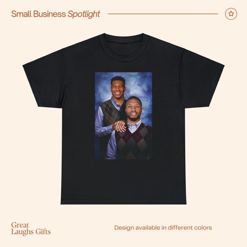 Giannis Antetokounmpo Damian Lillard Milwaukee Bucks Funny T-Shirt, Christmas Gift Fathers Day Unisex Heavy Cotton Tee...