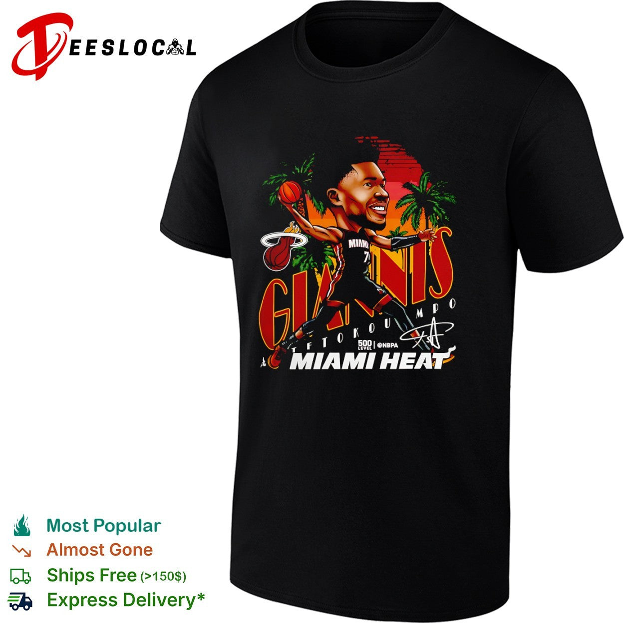 Giannis Antetokounmpo Miami Heat Signature Caricature shirt