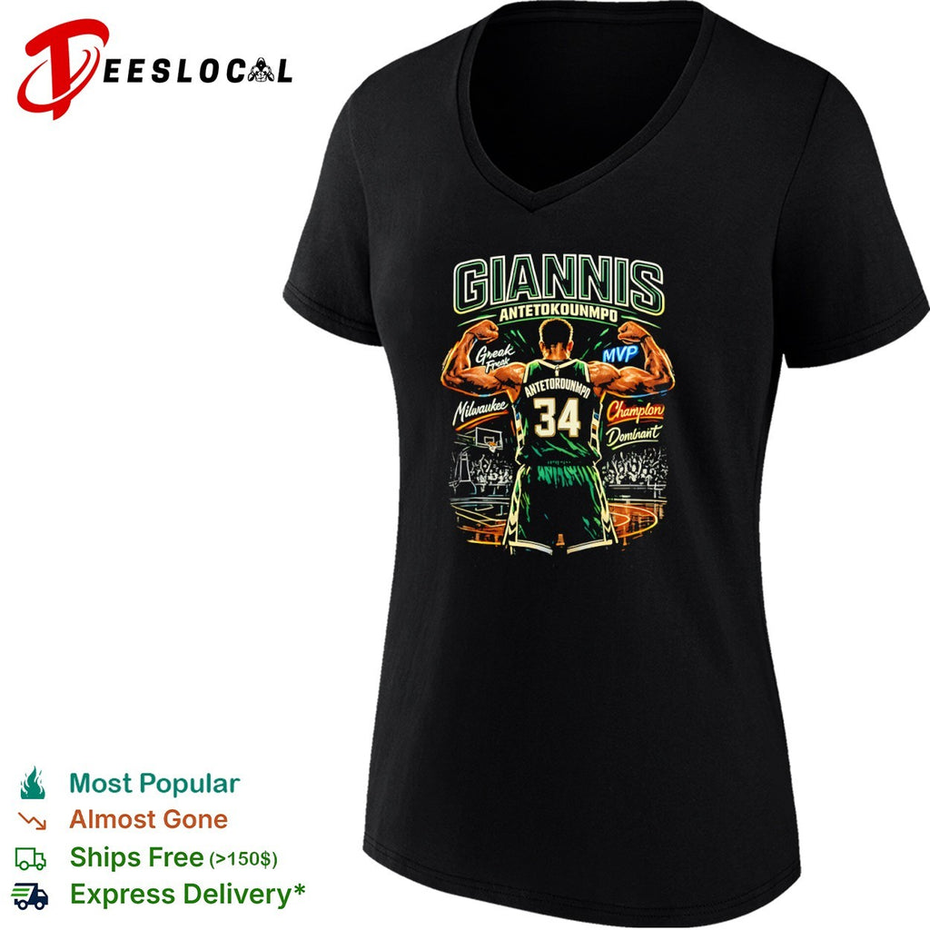 Giannis Antetokounmpo Milwaukee Bucks Greek Freak MVP Champion Dominant shirt