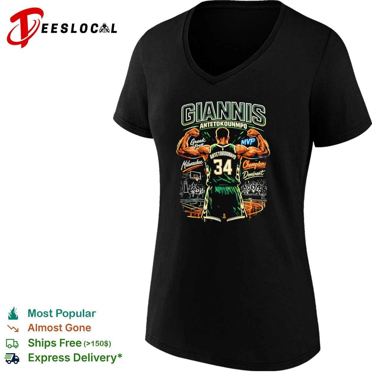 Giannis Antetokounmpo Milwaukee Bucks Greek Freak MVP Champion Dominant shirt