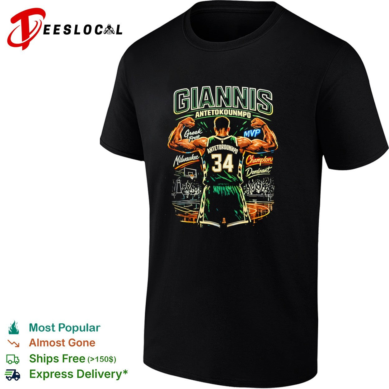 Giannis Antetokounmpo Milwaukee Bucks Greek Freak MVP Champion Dominant shirt