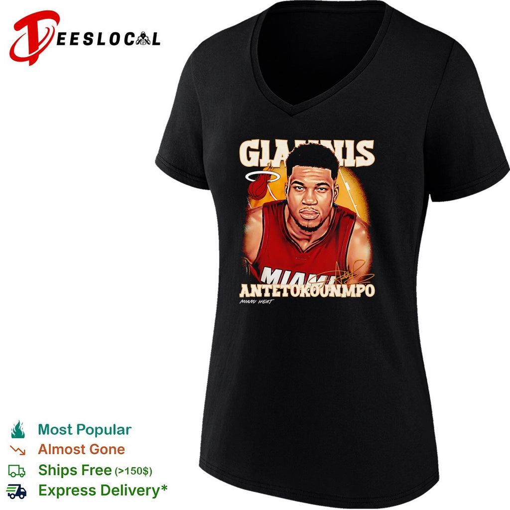 Giannis Antetokounmpo number 7 of Miami Heat portrait shirt