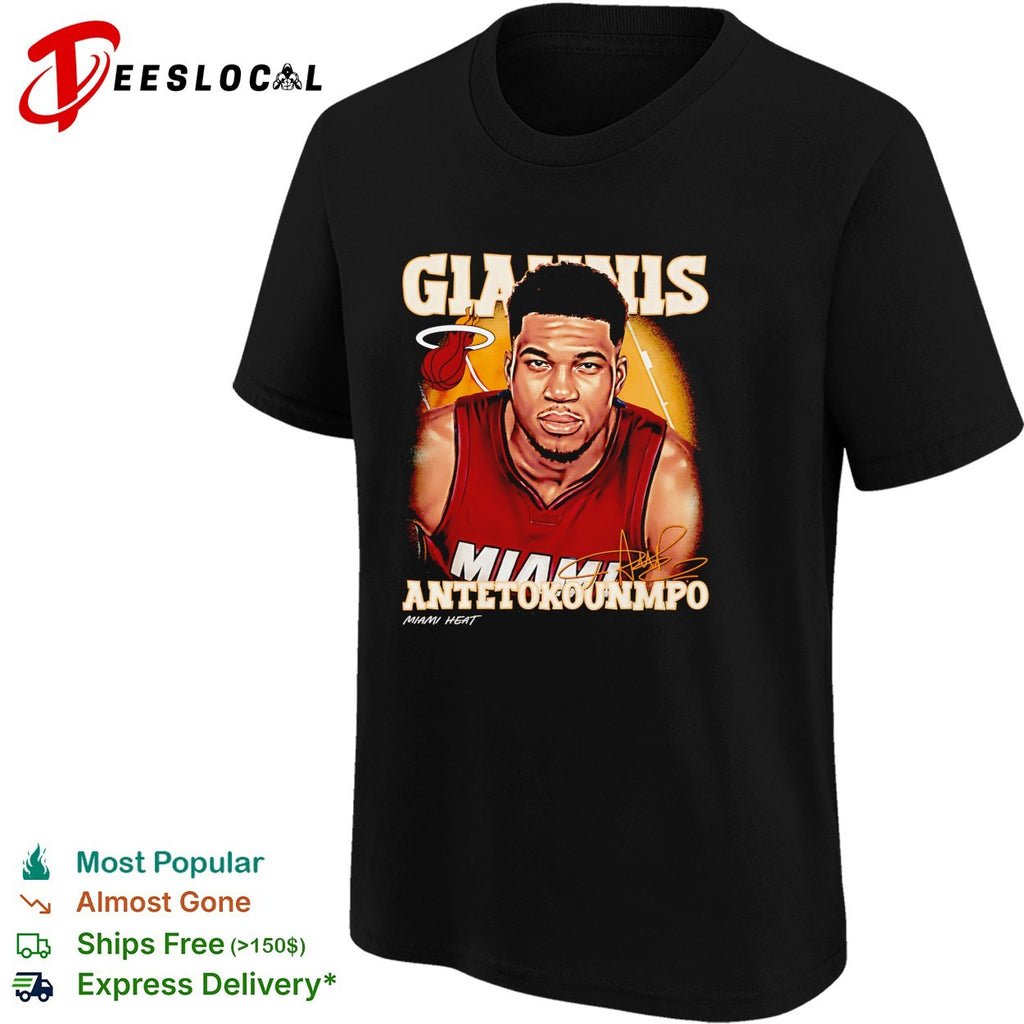 Giannis Antetokounmpo number 7 of Miami Heat portrait shirt