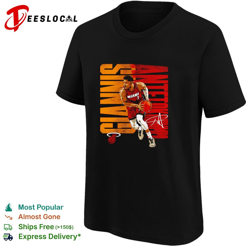 Giannis Antetokounmpo number 7 of Miami Heat running shirt