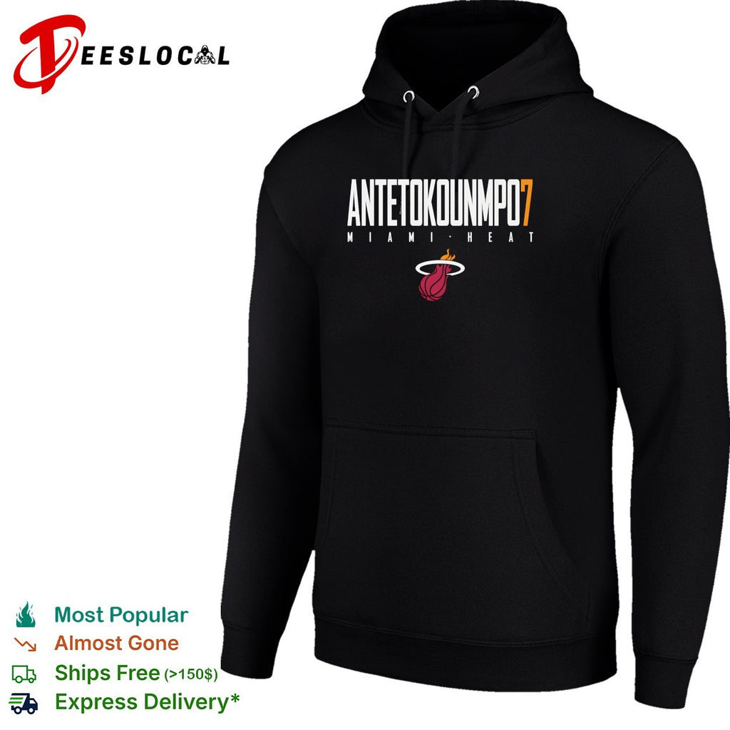Giannis Antetokounmpo number 7 of Miami Heat text logo shirt