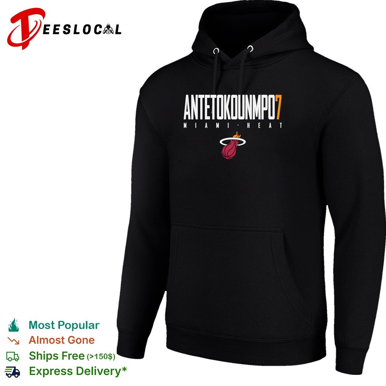 Giannis Antetokounmpo number 7 of Miami Heat text logo shirt