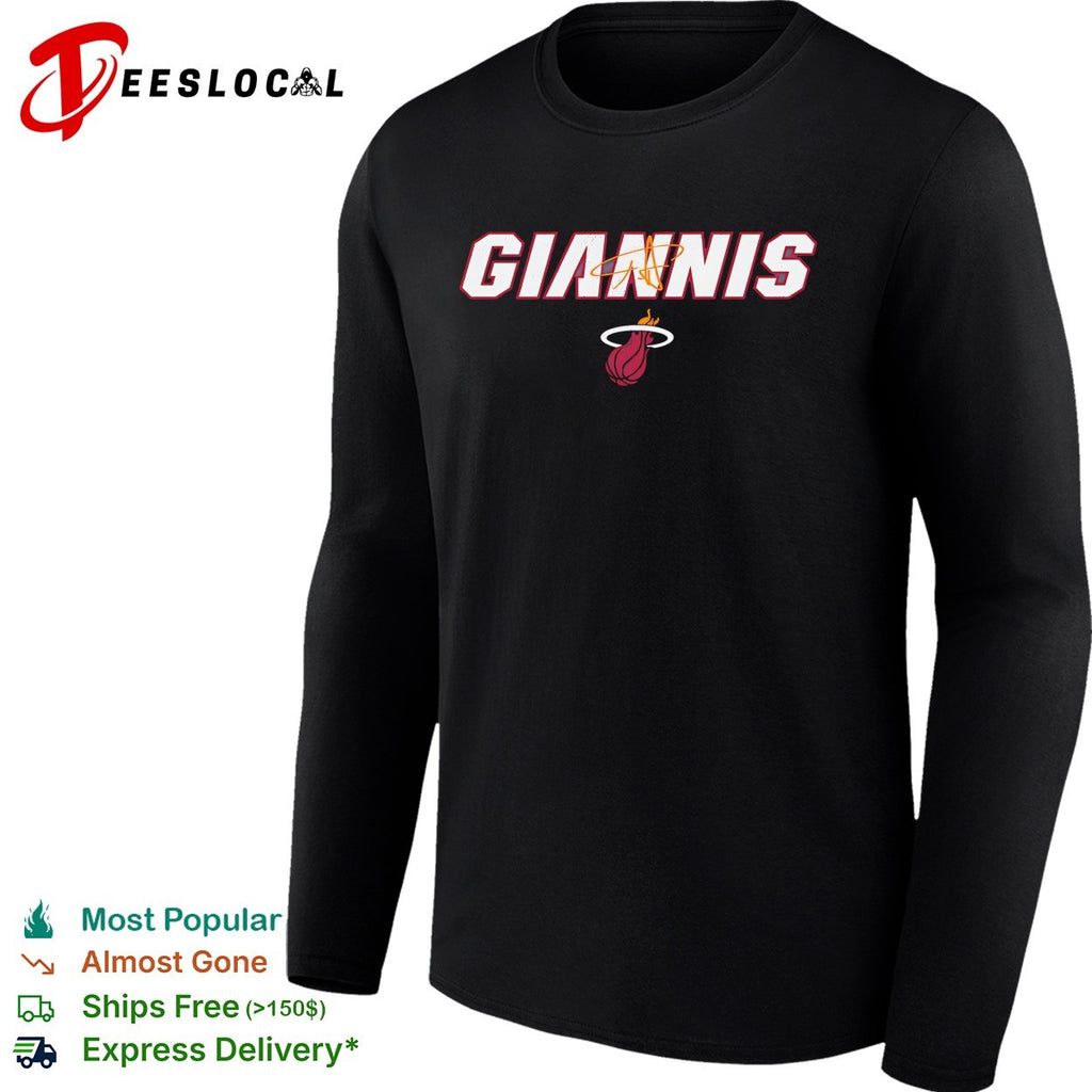Giannis Antetokounmpo number 7 of Miami Heat wordmark shirt