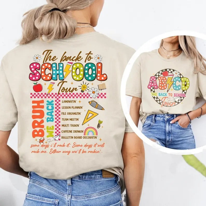 Gift For Teacher Retro Back to School Shirt for Teachers, ABCD Teacher Shirts, First Day Of School Teacher...