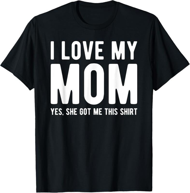 Gift from Mom T-Shirt Swoosh Love My Mom Tee - Short Sleeve, Plain Design, Ideal for Gifts, Perfect for Mom Lovers...