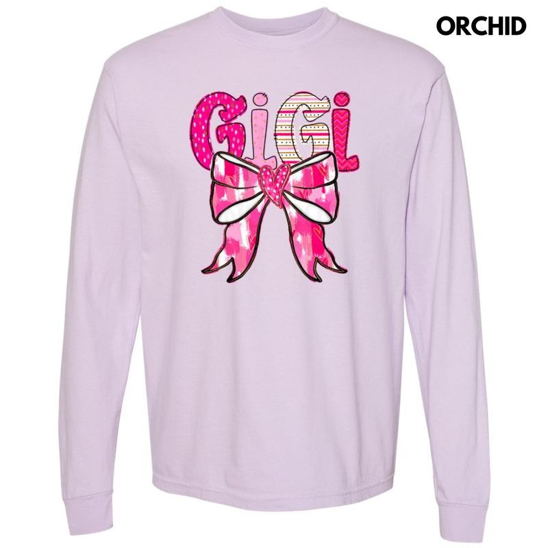 Gigi Valentine Coquette Long Sleeve Comfort Colors T-Shirt Hoodie, Sweatshirt | RetroVerseTees.com