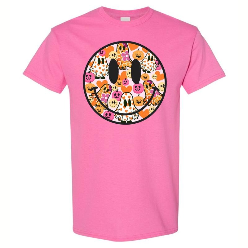 Gildan - Ghost & Pumpkin Happy Face T-Shirt 'NLB' Hoodie, Sweatshirt | RetroVerseTees.com