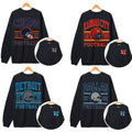 Gildan 18000 Unisex Crewneck 2sides Sport Classic Black  Sweatshirt All Teams Football With Bow, Bow Football Sweatshirt,...