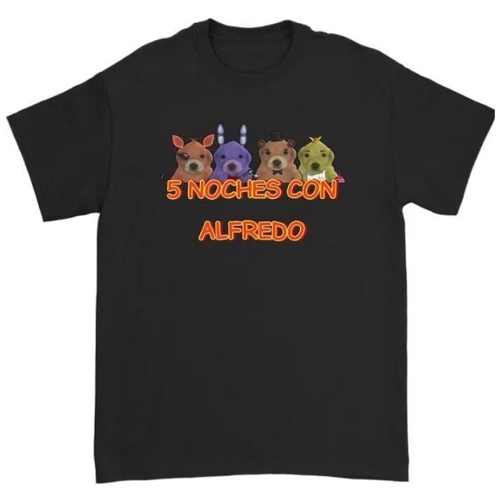 Gildan 5000 WB shield Noches Con Alfredo T-Shirt Unisex Black Crewneck Short Sleeve Casual Streetwear for Men & Women...