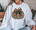 Gildan Cheetah Plaid Pumpkin Crewneck Sweatshirt Long Sleeve Comfortable Casual Women's Chic Everyday Wear Graphic...