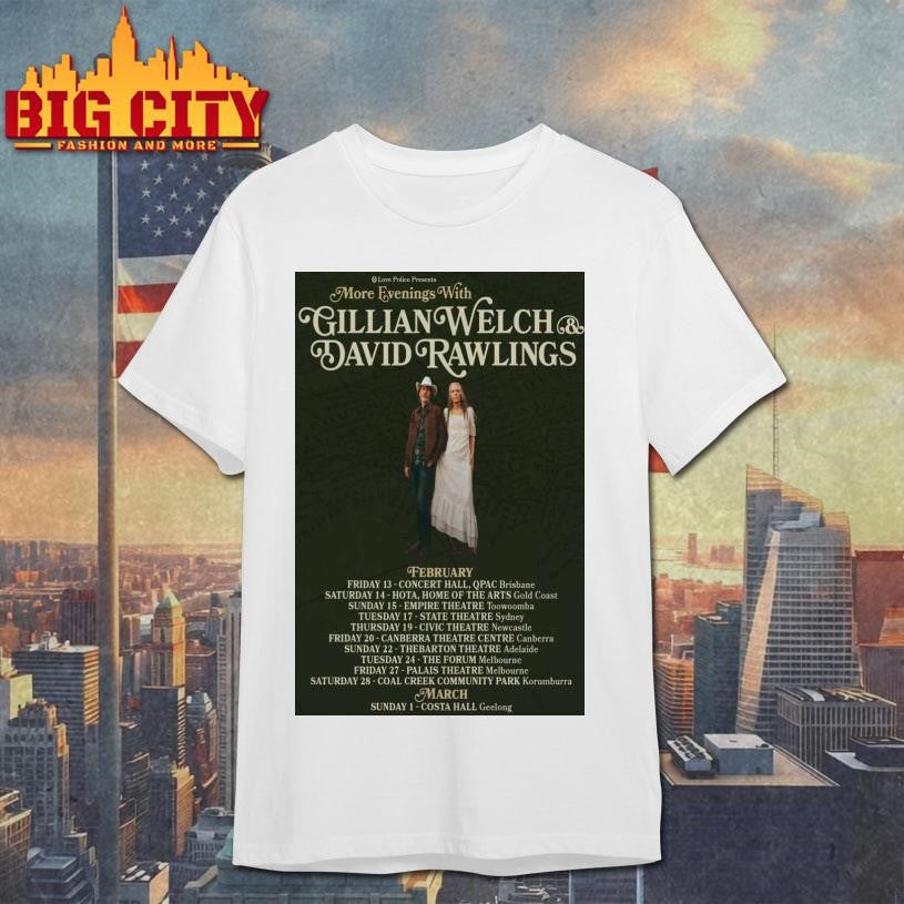 Gillian Welch and David Rawlings Feb and March 2026 Poster shirt