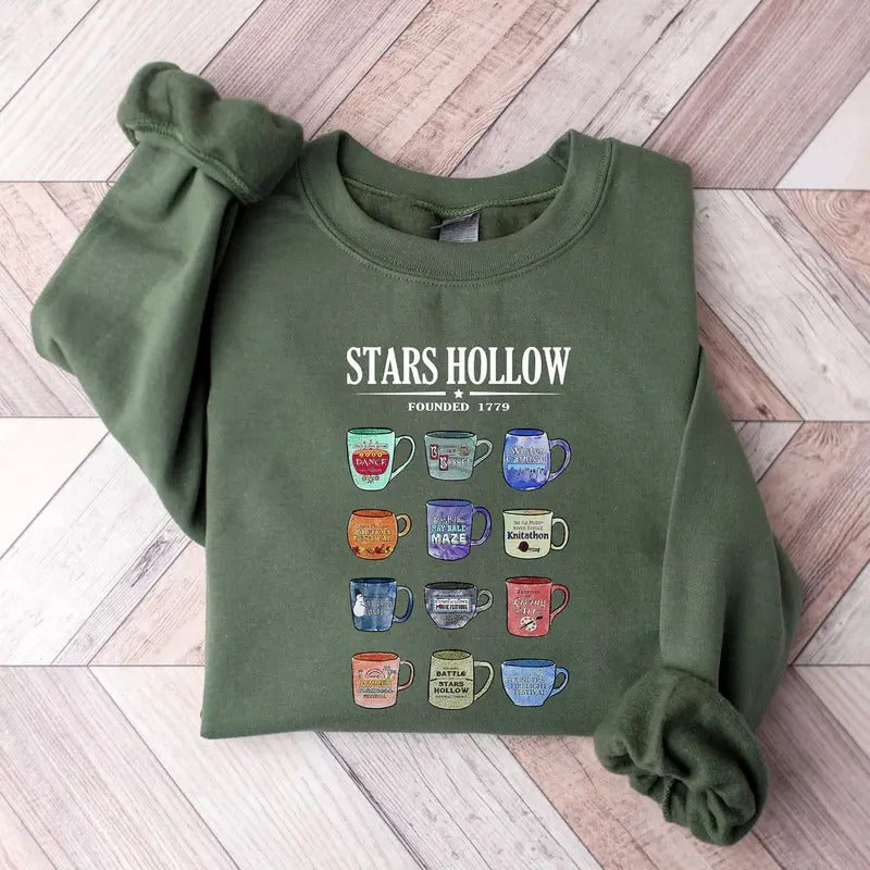 Gilmore Girls Stars Hollow Cups Sweatshirt T-Shirts, Hoodie | RetroVerseTees.com