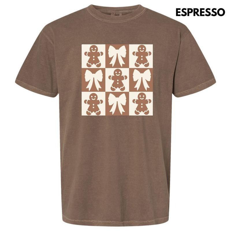 Gingerbread Checkerboard Comfort Colors T-Shirt 'NLB' Hoodie, Sweatshirt | RetroVerseTees.com