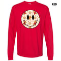 Gingerbread Happy Face Long Sleeve Comfort Colors T-Shirt 'NLB' Hoodie, Sweatshirt | RetroVerseTees.com