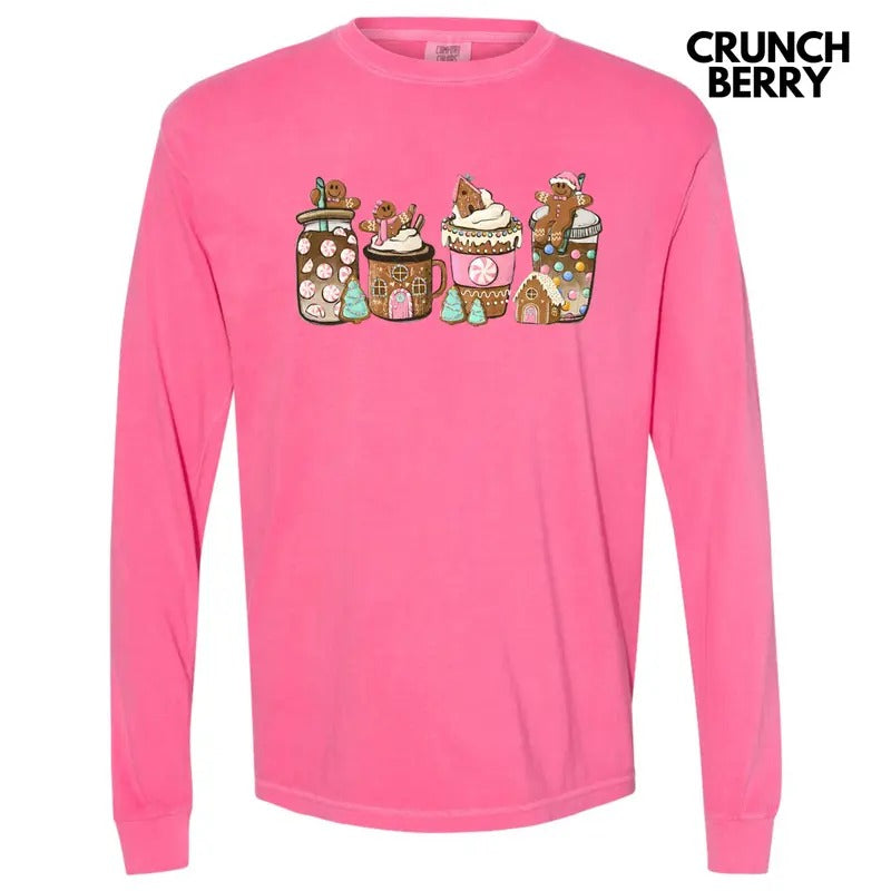 Gingerbread Lattes Long Sleeve Comfort Colors T-Shirt 'NLB' Hoodie, Sweatshirt | RetroVerseTees.com