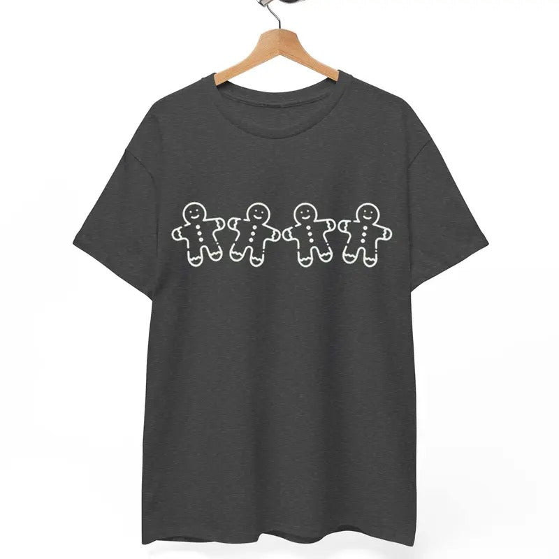 Gingerbread Shirt Cute Christmas Shirt, Gingerbread Man T-Shirt, Women Holiday T-Shirt, Winter Tee Gift for Baker Christmas Top