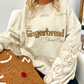 'Gingerbread Social Club' Sweatshirt, Festive Sleeve Print, Christmas Vibes Crewneck T-Shirts, Hoodie | RetroVerseTees.com