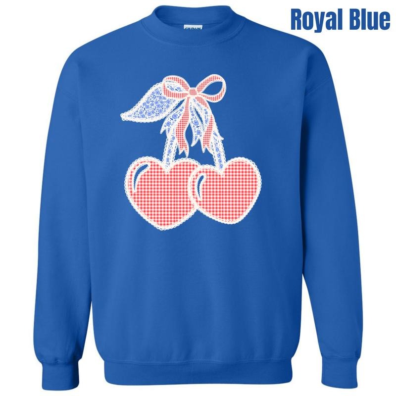 Gingham Heart Cherries Sweatshirt 'NLB' T-Shirts, Hoodie | RetroVerseTees.com