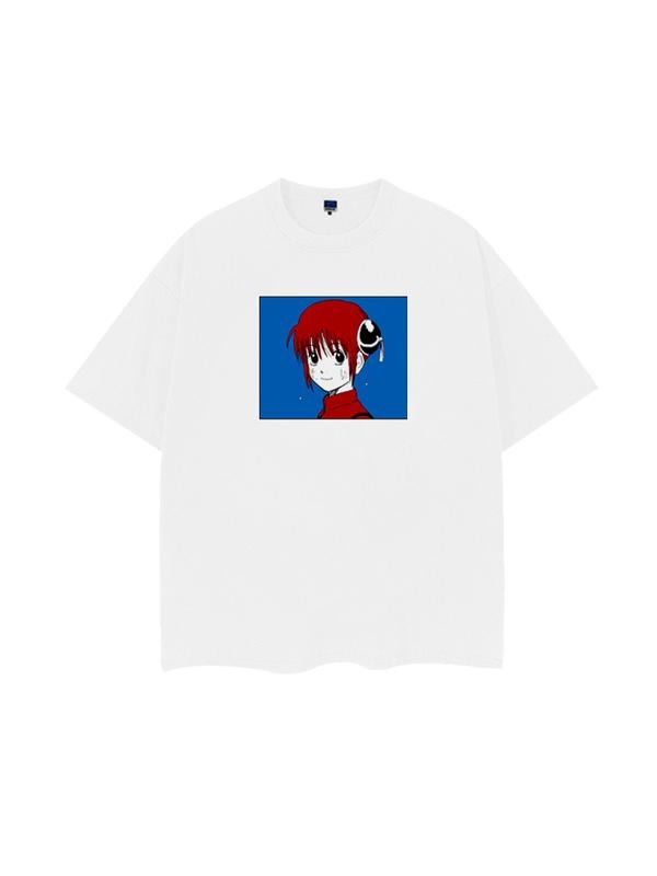Gintama "Kagura" Vintage Oversized Tee Anime T-shirt 100% Cotton Original Design Men's Top Menswear Tshirt graphic tees...