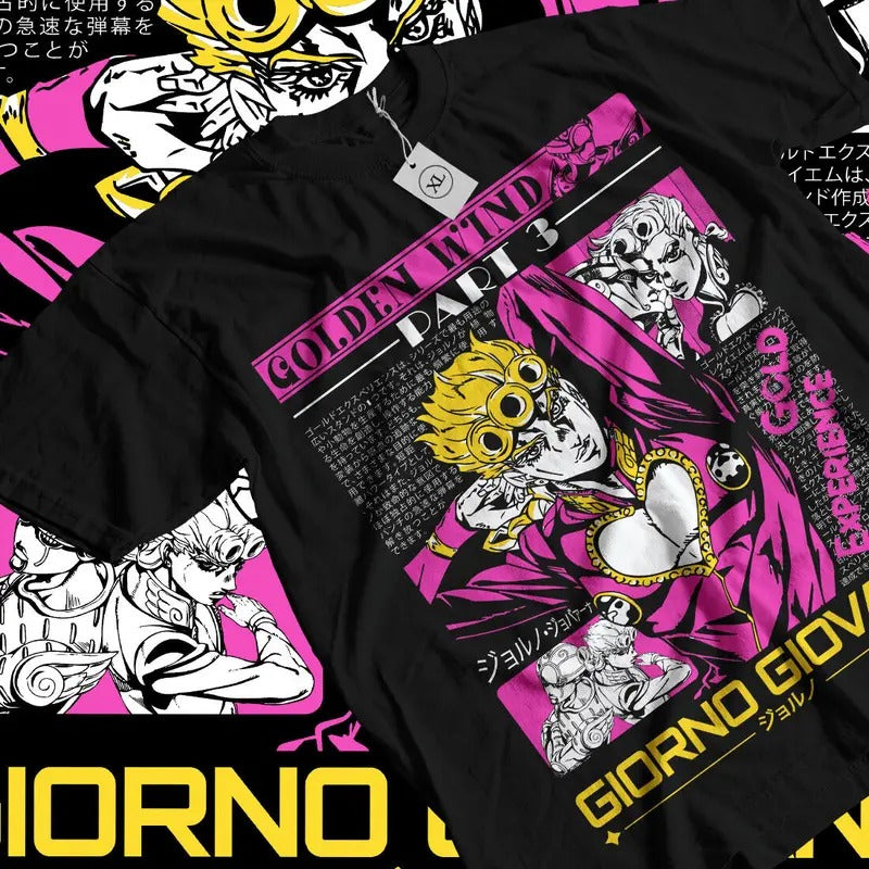 Giorno T-Shirt S-4XL Jodio Joestar JoJo's Bizarre Adventure Giovanna Kawaii Shirt Hoodie, Sweatshirt | RetroVerseTees.com