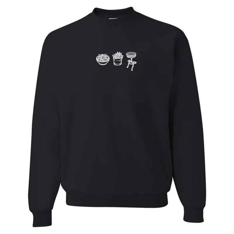 'Girl Dinner' Embroidered Crewneck Sweatshirt T-Shirts, Hoodie | RetroVerseTees.com