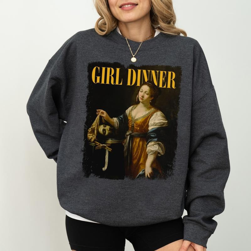 Girl Dinner Sweatshirt, Women Right's Crewneck, Feminism Long Sleeved Pullover, Anti Patriarchy Sweater, Gifts For...