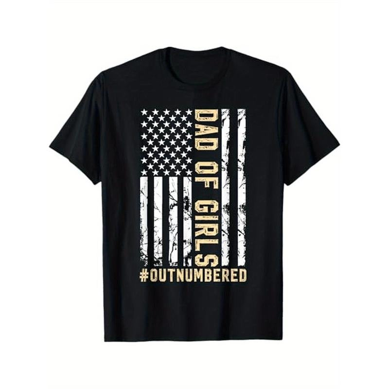 Girl TNF'WB shield Day Daddy & Dad FOG Girls Outnumbered T-Shirt, 100% Cotton, Gift for Men Women Dad Mom Friends....