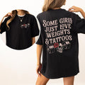 Girls Who Love Weights & Tattoos Comfort Colors Shirt, Weightlifting Mama T-shirt, Tatted Moms Club Graphic Tee, Muscle...