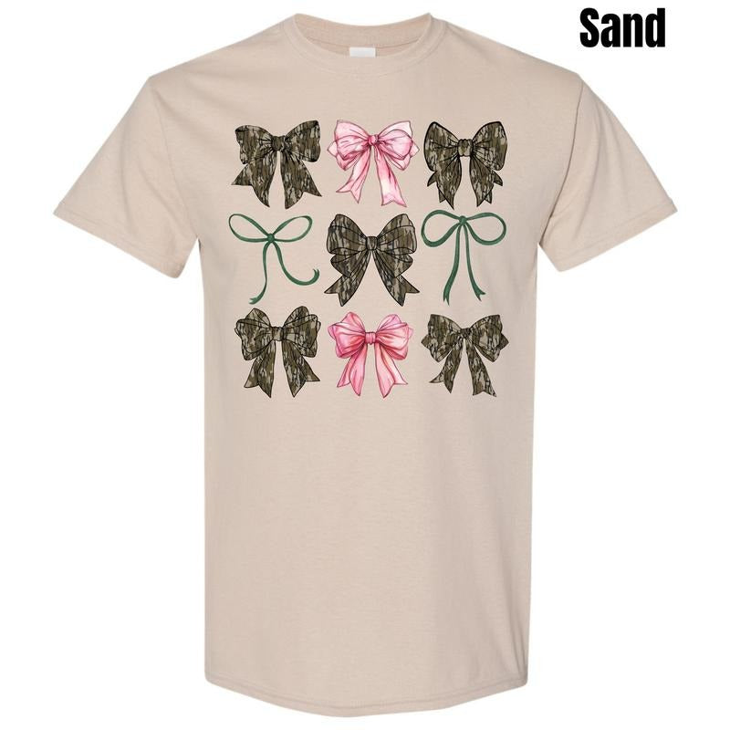Girly Camo Bow Collage Gildan Short Sleeve T-Shirt 'NLB' Hoodie, Sweatshirt | RetroVerseTees.com