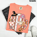 Girly Halloween Monogram Comfort Colors T-Shirt 'NLB' Hoodie, Sweatshirt | RetroVerseTees.com